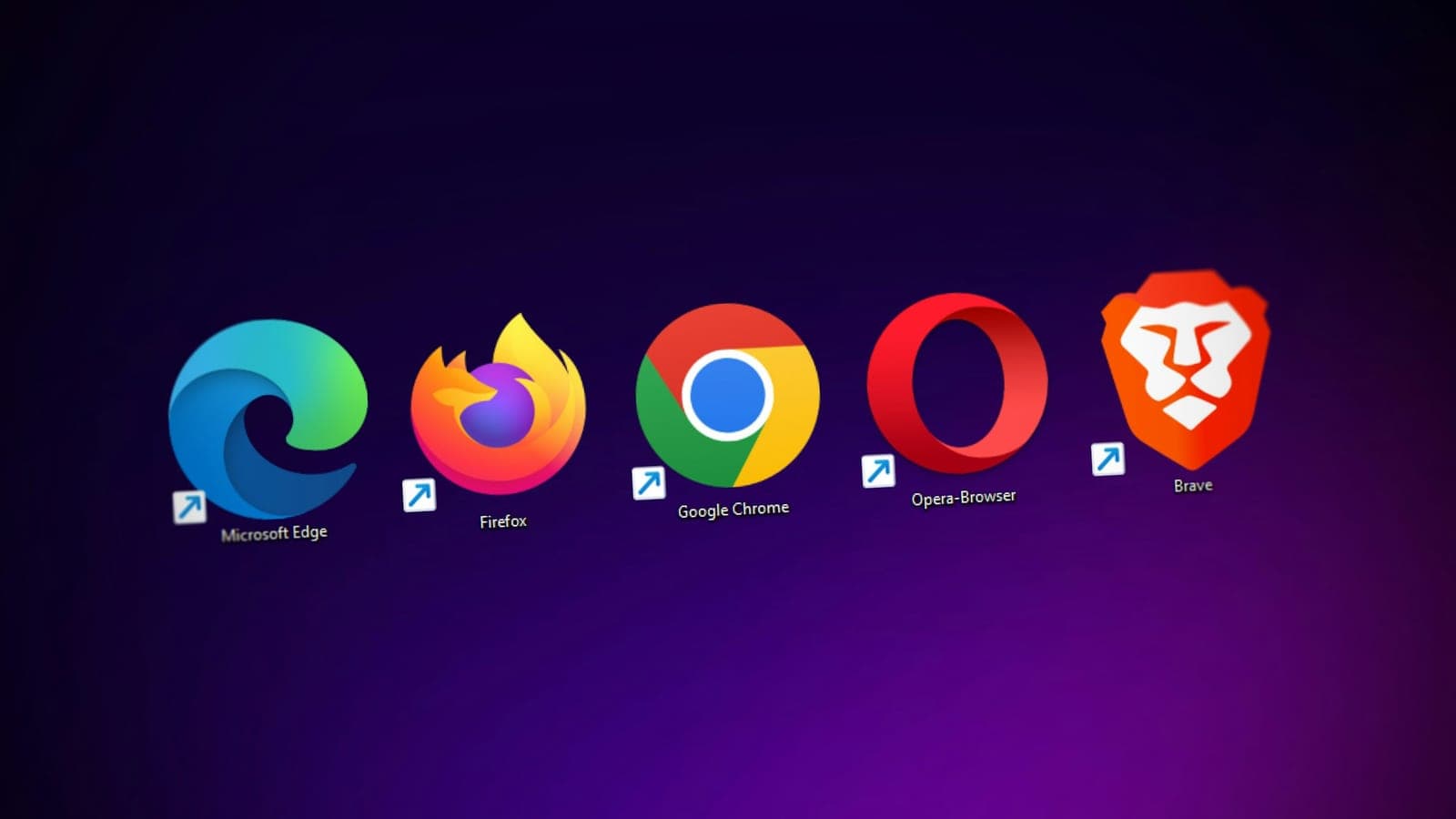 A desktop screen with several browser windows open on it. Edge, Firefox, Chrome, Opera, Brave